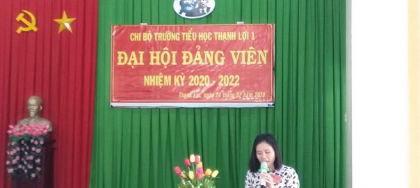Cô Nguyễn Thị Mỹ Hạnh Phó Bí thư báo cáo chính trị Đại hội.